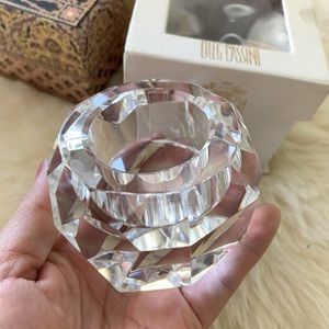 Never used authentic OLEG CASSINI Crystal clear votive candle holder JACKIE